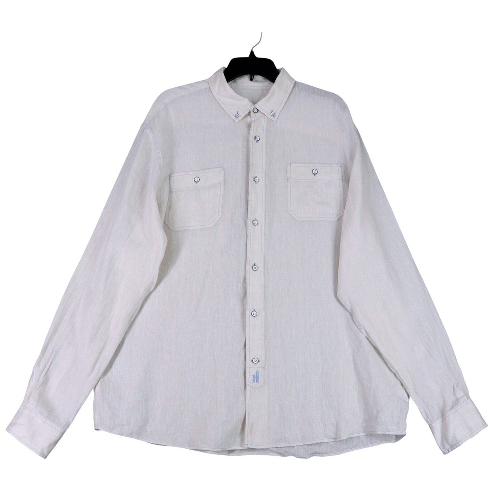 Johnnie-O Button Down Shirt Mens XL Dual Pocket Contrast Stitch Beach Casual